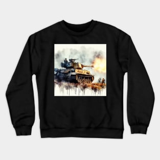 Fantasy illustration of a tank in battle Crewneck Sweatshirt